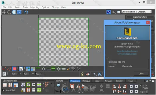 PolyUnwrapper贴图纹理3dsmax插件V4.2.7版 POLYUNWRAPPER V4.2.7 FOR 3DS MAX 2010...的图片1