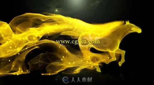 金色粒子马奔跑标志显示LOGO演绎AE模板Videohive Trailing Horse Logo Reveal 18...的图片3