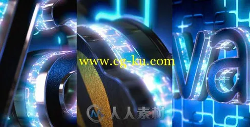 酷炫多维数据隧道霓虹灯标志AE模板Videohive Neon Logo Reveal with Cube Tunnel ...的图片1