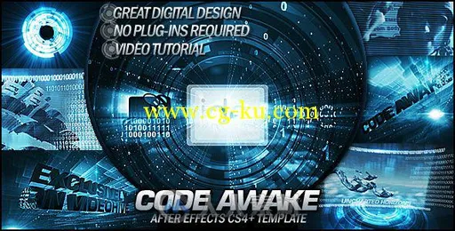 超酷科技代码展示视频影视片头AE模板 Videohive Code Awake 170691的图片1