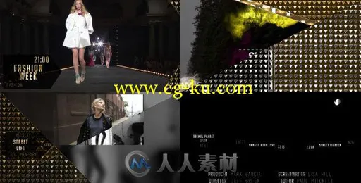 时尚金色广播电视栏目包装AE模板 Videohive Gold Broadcast Package 18529274的图片2