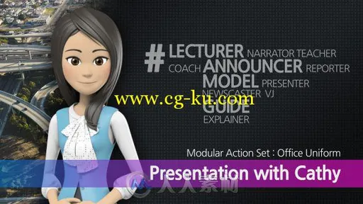 卡通人物解说视频AE模板Videohive Presentation With CathyOffice Uniform 10611...的图片1