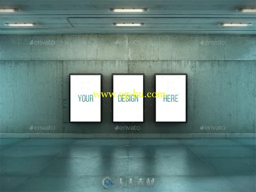 地铁站墙体广告展示PSD模板poster-urban-subway-lightbox-mock-ups-10564196的图片1