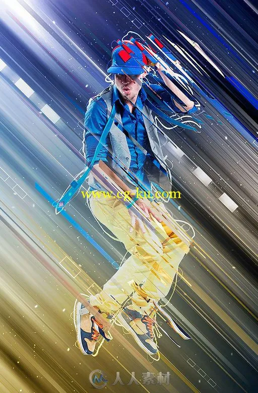 时光流线特效PS动作GraphicRiver - Lines Photoshop Action 18300619的图片2