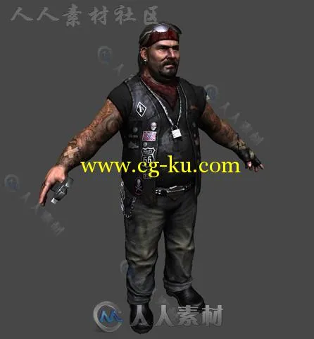 骑自行车的人类人形生物角色模型Unity3D素材资源的图片2