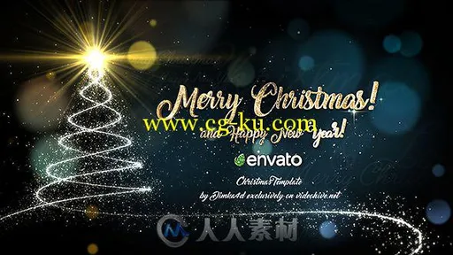 美丽的粒子画笔圣诞节幻灯片AE模板 Videohive Christmas 18766728的图片1