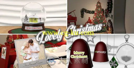 水晶球显示圣诞节相册动画AE模板 Videohive Lovely Christmas 6314391的图片1