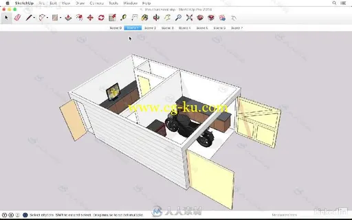 SketchUp房屋结构精巧设计训练视频教程 SketchUp The Ultimate Man-Cave or She-Sh...的图片4