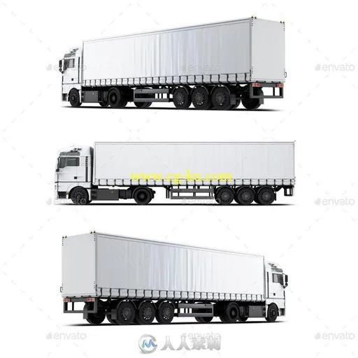 三款长挂运输货柜卡车展示PSD模板trucks-mock-up-12463437的图片6