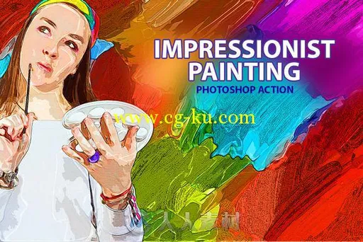 印象主义绘画特效PS动作Impressionist Painting的图片1