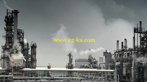 黑白化工企业排废气实拍视频素材的图片2