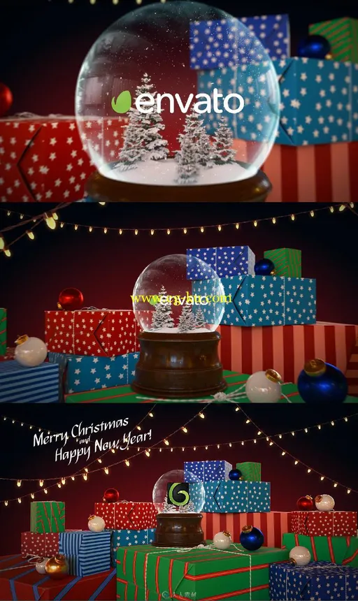 美丽的圣诞水晶球展示幻灯片AE模板 Videohive Christmas Snow Globe 18849550的图片1