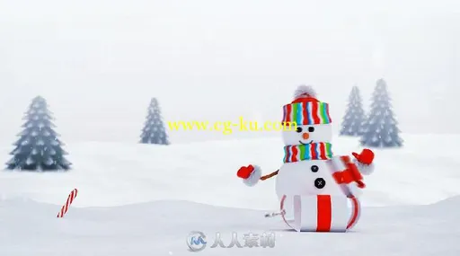 雪人开启圣诞树节日幻灯片AE模板 Videohive Snowy Christmas Opener 18825902的图片2