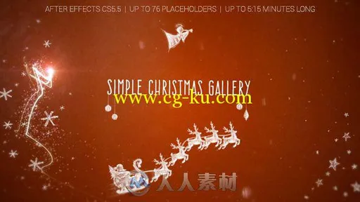 简单的圣诞画廊相册动画AE模板 Videohive Simple Christmas Gallery 18749864的图片1