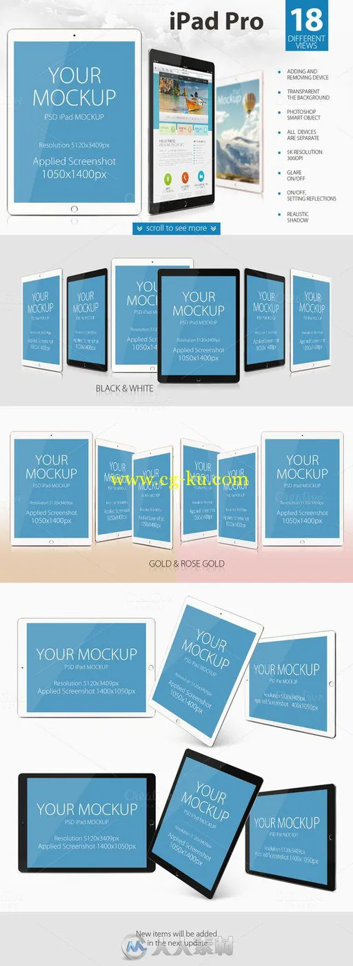 苹果硬件产品全方位展示PSD模板BUNDLE Apple Devices Mockups的图片2