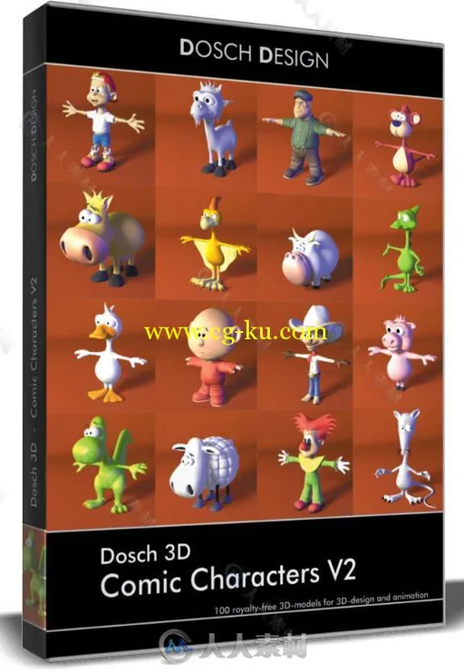 100组卡通漫画角色3D模型合辑 DOSCH 3D COMIC CHARACTERS V2的图片3
