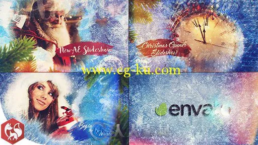 美丽时尚的圣诞节幻灯片相册动画AE模板 Videohive Christmas Slideshow 18739728的图片1