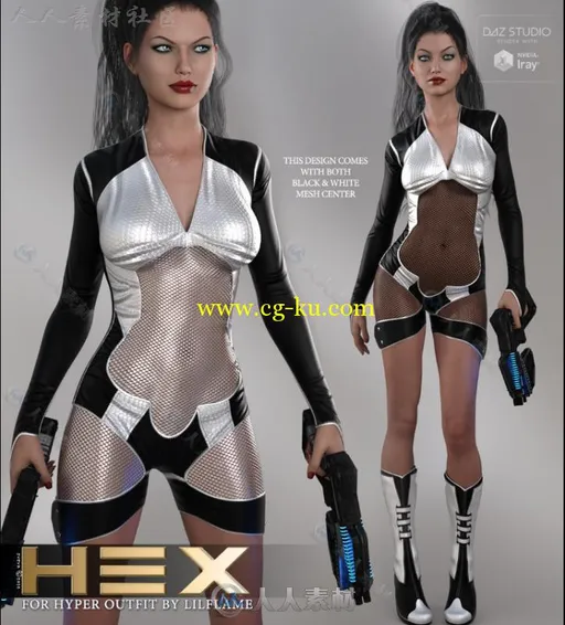 女战士的超级服装3D模型合辑的图片1