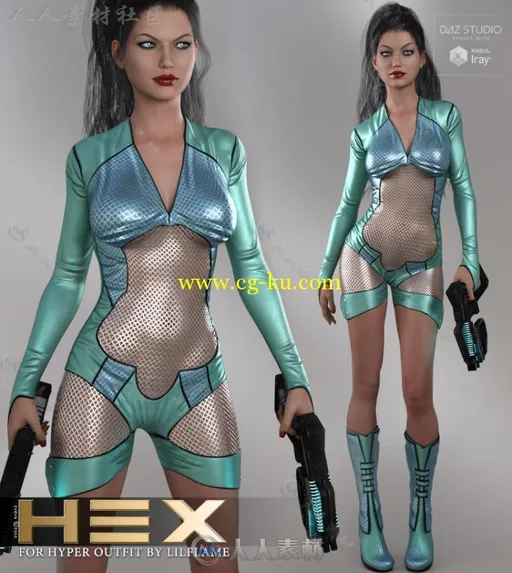 女战士的超级服装3D模型合辑的图片2