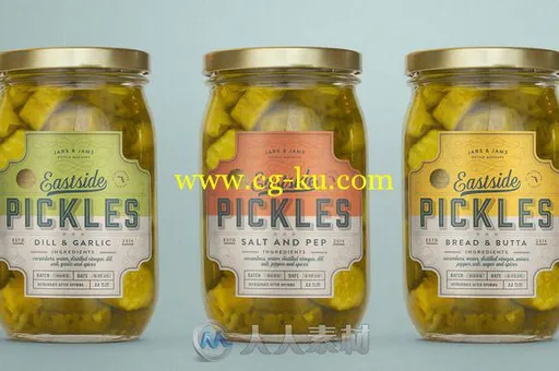 泡菜罐子模型展示PSD模板Pickle Jar Mockup的图片2