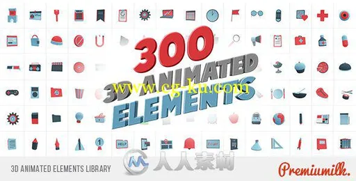 3D卡通动画元素工具包AE模板 Videohive 3D Animated Elements Library 18734079的图片1
