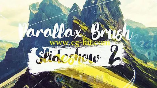 美丽创意视差画笔幻灯片相册动画AE模板 Videohive Parallax Brush 2 18833342的图片2