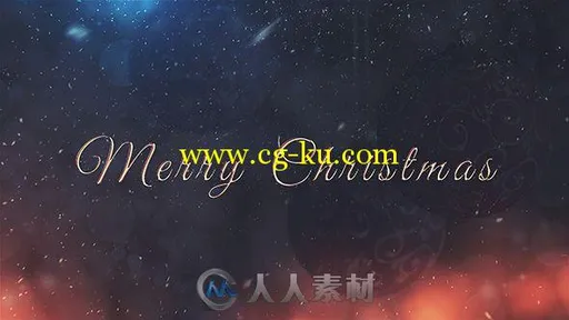 美丽的夜晚雪花飘落圣诞节幻灯片标题动画AE模板 Videohive Christmas 18846145的图片1