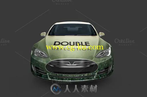 特斯拉model S电动汽车展示PSD模板Electric Car Mock Up的图片2