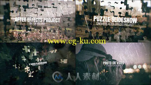 快速拼图合成照片幻灯片相册动画AE模板 Videohive Puzzle Slideshow 13617615的图片1