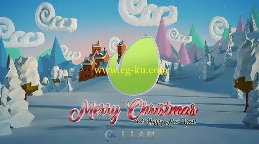 简单时尚的卡通动画新年圣诞节标志AE模板VideohiveChristmas New Year Logo18833080的图片3