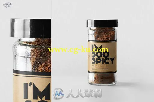 香料瓶展示PSD模板Spice Container Mockup的图片3