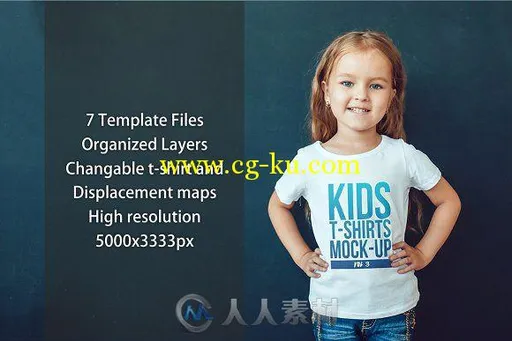 女童T恤真人展示第三版PSD模板Kids t-shirt mock-up vol 3的图片4