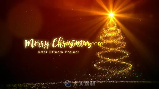 美丽的粒子颗粒画笔描绘圣诞树幻灯片AE模板 Videohive Christmas 18840085的图片3