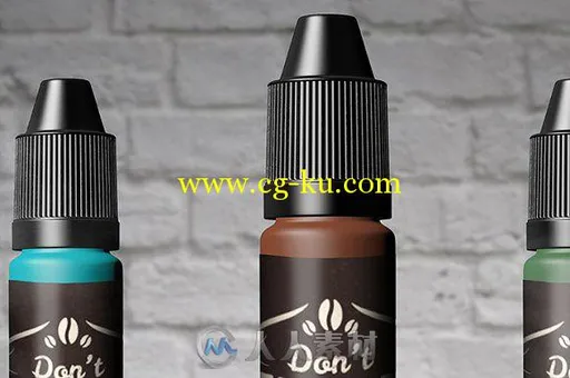 液瓶滴管瓶展示PSD模板Vape Liquid Bottle Dropper Mockup的图片1