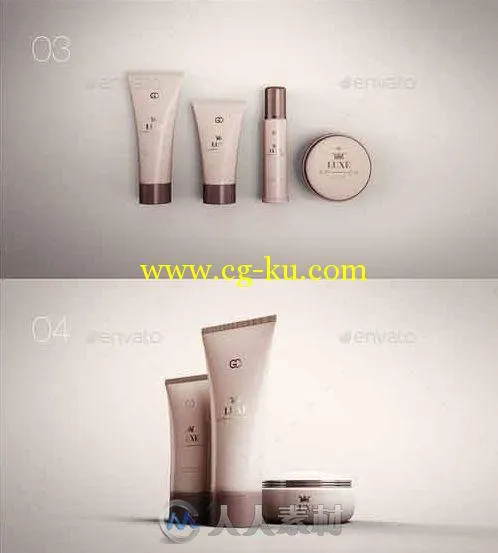 化妆品四件套套装展示PSD模板cosmetic-mock-up-15421566的图片1