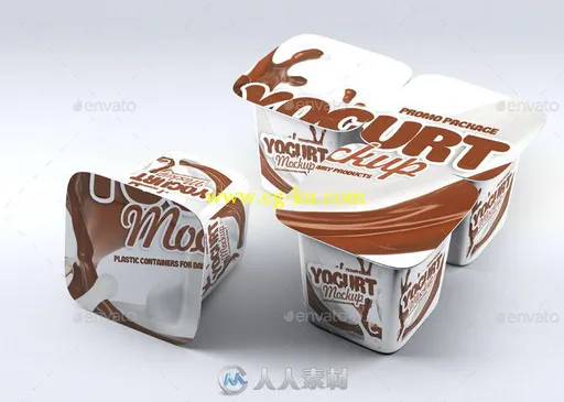 4联塑料罐装酸奶展示PSD模板four-plastic-container-for-yogurt-mock-up-10498797的图片2