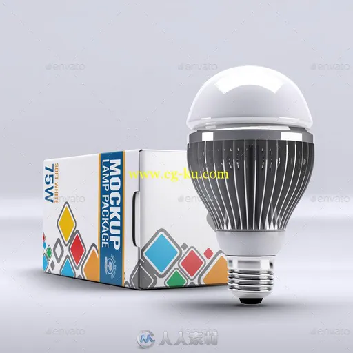 LED灯泡展示PSD模板Led Lamp Package Box Mock-Up 15221397的图片3