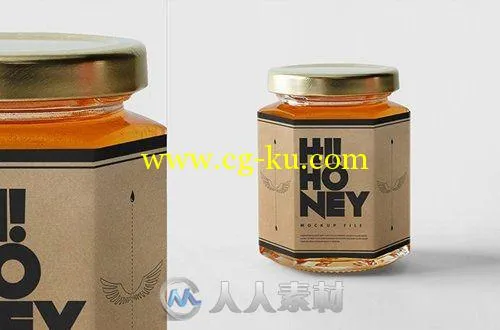 蜂蜜罐包装展示PSD模板HoneyJar_Mockup的图片1