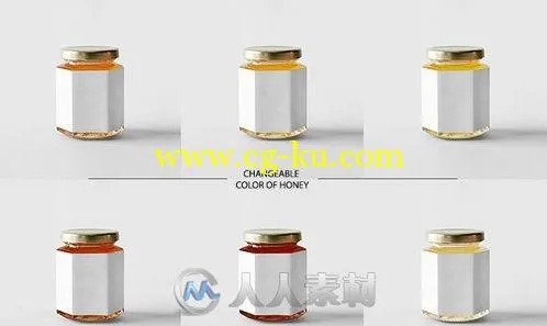 蜂蜜罐包装展示PSD模板HoneyJar_Mockup的图片2