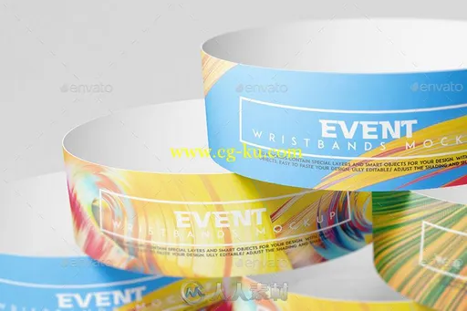 纸质手环展示PSD模板event-wristbands-mockup-v2-18091792的图片5