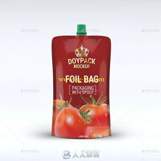 铝箔袋软包装展示PSD模板doypack-foil-bag-mock-up-v-2-12937052的图片1