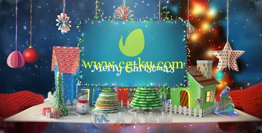 圣诞卡演绎圣诞三维动画幻灯片AE模板 Videohive Christmas Paper Card 13867581的图片3