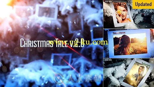 美丽的圣诞树照片墙幻灯片相册动画AE模板 Videohive Christmas Tale 14471757的图片1