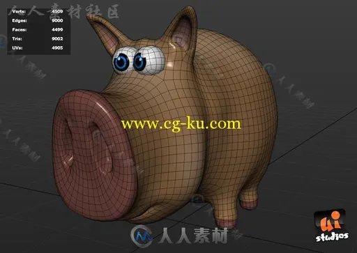 卡通猪角色模型Unity3D素材资源的图片3