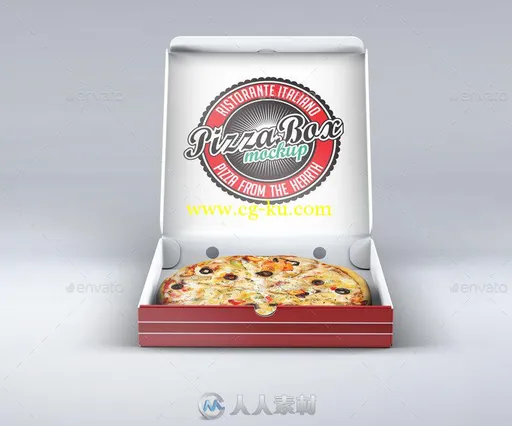 红色披萨外卖包装盒展示PSD模板pizza-box-mock-up-13417662的图片3