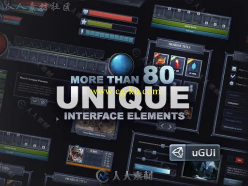 冷冻UI高品质用户界面UI外皮贴图和材质Unity素材资源的图片1