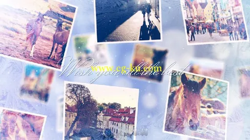 美丽的粒子飞行照片散落幻灯片AE模板 Videohive Memories Christmas Opener 13750...的图片1