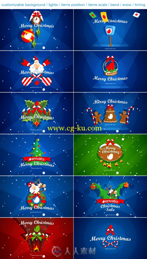 创意圣诞节标志展示视频AE模板 Videohive Christmas Pack Intro Outro Logo Ope...的图片1