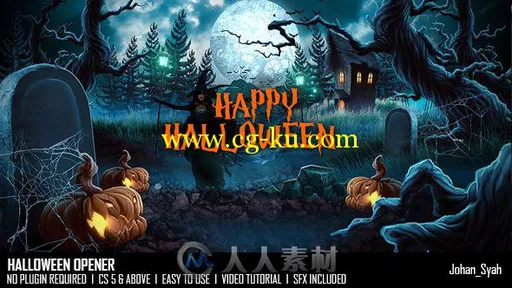 恐怖的万圣节开场视频动画AE模板 Videohive Halloween Opener 18495828的图片1