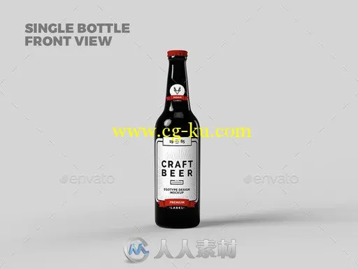 黑色玻瓶啤酒包装展示PSD模板beer-mock-up-glossy-black-16775567的图片1